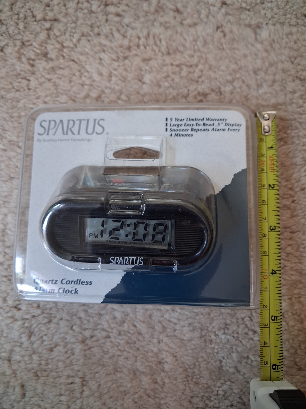 Black Quartz Cordless Alarm Clock